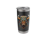 Bison American Buffalo Colorful Boho Native American Pattern Stainless Steel Insulated Tumbler