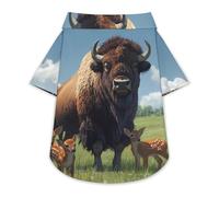 Bison And Deers Cute Pet T-Shirts Dog Shirt Clothes Funny Beach Pullover Cat Sweatshirt For Small Pets 2XL