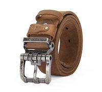 BISON DENIM Leather Belts for Men 1.5'' Mens Belt Anti-Scratch Buckle | Waistband Casual with Gift Box, Belt for Jeans Cowboy & Work Wear, Single Prong Buckle