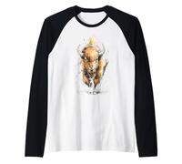 Bison Forest Wildlife Nature Animal Lover Motif Men Women Raglan Baseball Tee