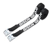 Bison Gear Premium Tie Down Straps - UV Resistant Cargo Car Roof Rack for Surfboard Kayak, 13ft 4m x 1in 25mm, 1100lbs 500kg Break Strength, Cam Straps With Buckle (2 Pack, Black)