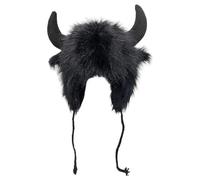 Bison Horns Hat - Warm Plush Horn Hat, Adults Water Buffalo Hat | Funny Shape Halloween Flufy Ear Headwear, Animal Cosplay Festival Theme Cap for Men Women Boy Girl Outdoor Adventure Halloween