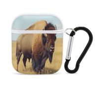 Bison in The Great Plains Earbuds Case for Airpods 1 2 Accessories Hard Earphones Cover with Keychain