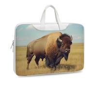 Bison in The Great Plains Laptop Sleeve Bag with Crossbody Strap Handbag Briefcase for Work Fits 13-17 Inch