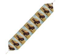 Bison in The Great Plains Table Runners for Dining Table Decor Long Tablecloth for Birthday Wedding Party
