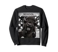 Bison Last Day Of School Summer Break Funny Meme Selfie Sweatshirt