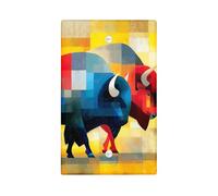 Bison Light Switch Cover Plate, Colorful Blue and Red Buffalo for Home Decor, Thermoplastic Wall Plates, Standard Size Blank Cover Plate