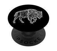 Bison Line Art American Buffalo PopSockets Adhesive PopGrip