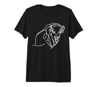 Bison Line Art Wildlife Buffalo Drawing Design Premium T-Shirt