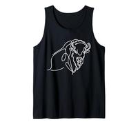 Bison Line Art Wildlife Buffalo Drawing Design Tank Top