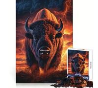 Bison Majesty Storm's Fury for Adults 1000 Piece Jigsaw Puzzle Boost Memory Tranquil Pastime Quality Cut Bday Surprise (38x52cm)