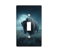 Bison Moonlight Night Sky Buffalo Plate for Home Decoration Thermoplastic Wall Plates Standard Size Single Lever