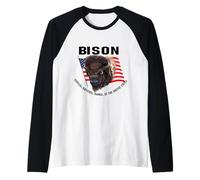 Bison National Mammal of the United States Raglan Baseball Tee
