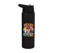 Bison Papa Just A Dad Who Always Came Back with The Milk Stainless Steel Insulated Water Bottle