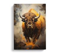 Bison Renaissance Art Canvas Wall Art Print 30x20 Inch