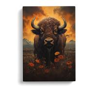 Bison Renaissance Art Canvas Wall Art Print 30x20 Inch