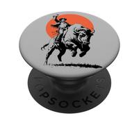 Bison Rider Cowboy Dude on an American Buffalo PopSockets Adhesive PopGrip