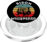 Bison Whisperer Buffalo Ox Cattle Vintage Retro Sunset PopSockets PopGrip for MagSafe