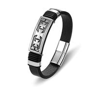 BISONBLUE Bracelets Bracelet Men Gift Women Fashion Charm Rope Braided Leather Cross Bracelet Men Accessories
