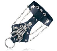 BISONBLUE Bracelets Bracelet Men Gift Women Punk Rock Gothic Skeleton Skull Hand Glove Chain Link Bracelet Bangle Leather