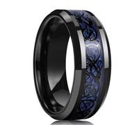 BISONBLUE Rings Men Ring Women Gift Finger Fashion 8Mm Men Dragon Ring Purple Ring Men Gift 6 Blue