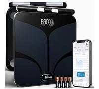 Bisonbody Smart Digital Body Bathroom Scale - 29 Health Body Metrics - For Advanced Fitness Enthusiasts - Durable Tempered Glass - 8 Electrodes Sensors - Smartphone App Support Bluetooth Connection