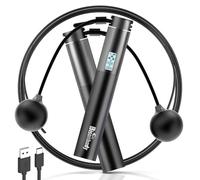 Bisonbody Smart Jump Rope Fitness Skipping Rope with App - 2 Function Modes - Classic 3m Rope & Ropeless Shortballs - Bluetooth Skipping Rope with Fitdays+ App for Seamless Progress Tracking