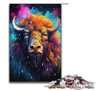 Bison's Colorful Psychedelic Wooden Jigsaw Puzzle for Adults Wooden Jigsaw Puzzle 1000 Pieces Creative Gift for Teens And Adults