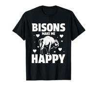 Bisons Make Me Happy American Buffalo Wildlife Bison T-Shirt