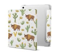 Bisons with Cactus Print Tablet Case with Pencil Holder Protective Cover Design Compatible for IPAD 2020 AIR 4 （10.9in）
