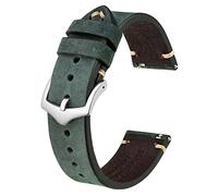 BISONSTRAP Men's Crazy Horse Leather and Italian Calfskin Watch Straps, Quick Release, 18mm, 20mm, 22mm, Tang Buckle, Sports, Formal, Watch Band, Not Water Resistant, Premium, Tan, Black, Green, Brown