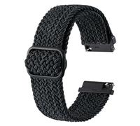 BISONSTRAP Nylon Watch Straps 22mm, Adjustable Braided Loop Bands for Men and Women, Graphite Grey with Black Buckle