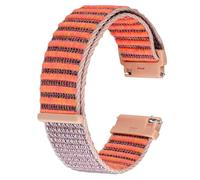 BISONSTRAP Nylon Watch Straps for Men and Women, Hook and Loop Nylon Bands, Quick Release, Adjustable Replacement Wristband, 22mm, Pink Orange