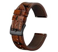 BISONSTRAP Sophisticated Watch Bands 22mm, Italian Leather with Alligator Embossed Pattern, Quick Release Replacement Straps, Toffee Brown (Black Buckle)