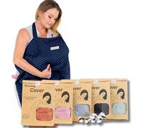 Bisoo Breastfeeding Cover for Mum - Adjustable 100% Muslin for a Breathable Privacy While Breastfeeding Your Newborn - Bag Included - Navy Blue