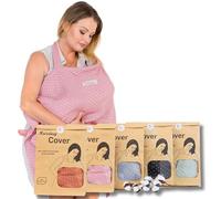 Bisoo Breastfeeding Cover for Mum - Adjustable 100% Muslin for a Breathable Privacy While Breastfeeding Your Newborn - Bag Included - Pink
