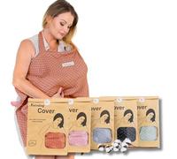 Bisoo Breastfeeding Cover for Mum - Adjustable 100% Muslin for a Breathable Privacy While Breastfeeding Your Newborn - Bag Included - Mocha
