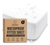 Bisoo Magic Sheet 28x56in White Waterproof Fitted Sheet for Cot Cot Bed
