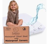 Bisoo The Magic Sheet 35x71 in / 90x180 cm - Fully Waterproof Fitted Sheet 2in1: Jersey Cotton Bed Sheet & Mattress Protector for Junior Bed - Soft, Breathable, Silent, Oeko-Tex, White