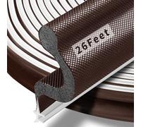 BISOTHAI 26 Feet Long Reach Door Weather Stripping Door Seal Strip, New Upgraded V-Shaped Replacement Kerf Weather Stripping for Door Frame Door Insulation, Easy Cut to Size(Brown)