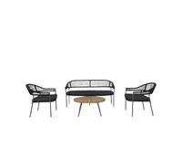 Bisou Outdoor Lounge Set - Teak & Black