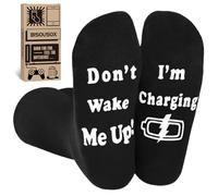 BISOUSOX Funny Socks - Cotton Novelty Socks for Men, 6-11, 1 Pair with Grip, Gift for Dad