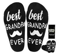 BISOUSOX Novelty Socks for Men Gifts for Dad Grandpa Socks BEST GRANDPA EVER Funny Socks Cotton Fun Christmas Gifts for Men 6-11