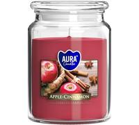 Bispol Large Scented Candle Jar with Lid - 100 Hours Burning - Diameter 9.9 cm and Height 14 cm - Apple Cinnamon