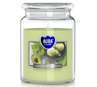 Bispol Scented Candle Garden Mint Avocado with Lid - Peach Scented Candle in Glass Jar - 500g