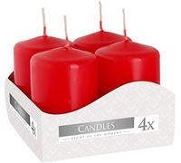 Bispol Votive Candles, set of 4, 13 colours to choose from, 7 hours burning time. (Red)