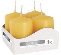 Bispol Votive Candles, set of 4, 13 colours to choose from, 7 hours burning time. (Yellow)