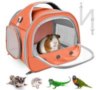 Bissap Bearded Dragon Travel Carrier, Portable Guinea Pig Carrier Bag Tortoise Carrier Pouch for Bunny Hamster Chinchilla Hedgehog Lizard Bird Outgoing Reptile Travel Carrying Case - Orange