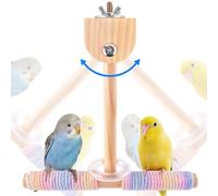 Bissap Bird Stand Perch Toy, Parakeet Wooden Exercise Shake Standing Pole Training Perches for Small Medium Budgies Cockatiel Conure Quaker Lovebird Hanging Bird Cage Accessories