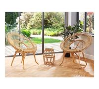 bissau rattan bistro set with 2 suzano natural chairs